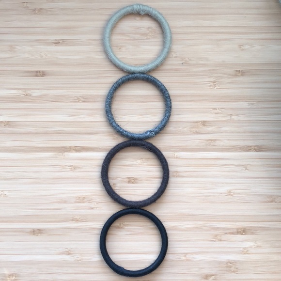 Set of Four Handcrafted Wool-Wrapped Cloisonné Bangles - Picture 3 of 4